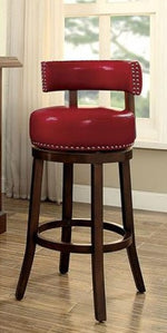 Shirley 2 Dark Oak/Red 24" Bar Stools