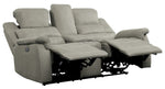 Shola Gray Fabric Power Recliner Loveseat with Console