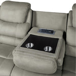 Shola Gray Fabric Power Recliner Sofa