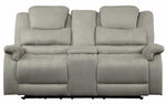 Shola Light Gray Fabric Manual Recliner Loveseat