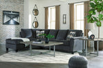 Abinger 2-Pc Smoke Chenille LAF Sectional (Oversized)