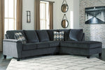 Abinger 2-Pc Smoke Chenille RAF Sectional with Sleeper (Oversized)