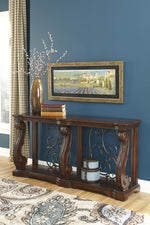 Alymere Rustic Brown Wood Sofa Table