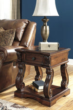 Alymere Rustic Brown Wood End Table