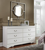 Anarasia White Wood 6-Drawer Dresser