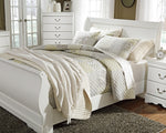 Anarasia White Wood Queen Sleigh Bed