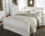 Anarasia White Wood Queen Sleigh Bed