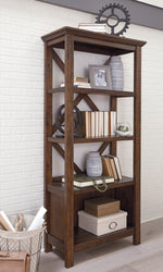 Baldridge Rustic Brown Wood Large Bookcase