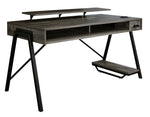 Barolli Gunmetal/Black Metal Gaming Desk