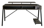 Barolli Gunmetal/Black Metal Gaming Desk