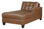 Baskove 2-Pc Auburn Leather RAF Sectional