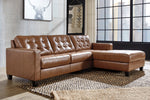 Baskove 2-Pc Auburn Leather RAF Sectional