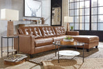 Baskove 2-Pc Auburn Leather RAF Sectional