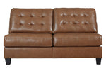 Baskove 4-Pc Auburn Leather LAF Sectional