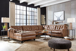 Baskove 4-Pc Auburn Leather LAF Sectional