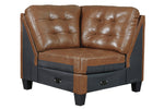 Baskove 4-Pc Auburn Leather RAF Sectional