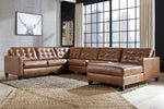 Baskove 4-Pc Auburn Leather RAF Sectional