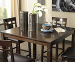 Bennox 5-Pc Brown Wood/Faux Leather Counter Height Table Set