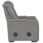 Boerna Gray Leather Power Recliner