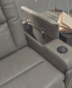 Boerna Gray Leather Power Recliner