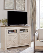 Bolanburg Weathered Oak/Antique White Wood Medium TV Stand