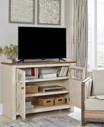 Bolanburg Weathered Oak/Antique White Wood Medium TV Stand