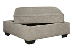 Bovarian Stone Chenille Storage Ottoman