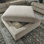 Bovarian Stone Chenille Storage Ottoman