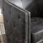 Brentlow Distressed Black Swivel Chair