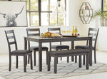 Bridson 6-Pc Gray Wood Dining Table Set