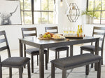 Bridson 6-Pc Gray Wood Dining Table Set