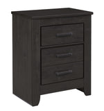 Brinxton Black Wood 2-Drawer Nightstand