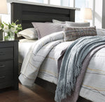 Brinxton Black Wood Queen Panel Bed