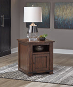 Budmore Brown Wood Rectangular End Table