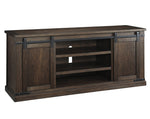 Budmore Rustic Brown Wood Extra Large TV Stand