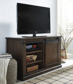 Budmore Rustic Brown Wood Medium TV Stand