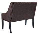 Carondelet Brown Faux Leather Accent Bench