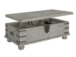 Carynhurst White Wash Gray Lift-Top Coffee Table