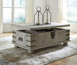 Carynhurst White Wash Gray Lift-Top Coffee Table