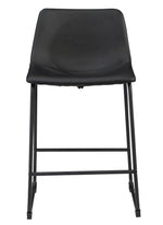 Centiar 2 Black Faux Leather Bar Stools