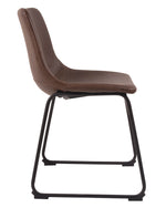 Centiar 2 Brown Faux Leather Side Chairs