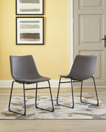 Centiar 2 Gray Faux Leather Side Chairs