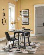 Centiar Gray/Black Wood Round Dining Table