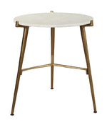 Chadton White/Gold Metal Accent Table