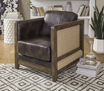 Copeland Brown Faux Leather Accent Chair