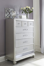 Coralayne Silver Wood 5-Drawer Chest