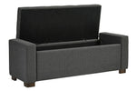 Cortwell Gray Fabric Storage Bench