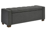 Cortwell Gray Fabric Storage Bench