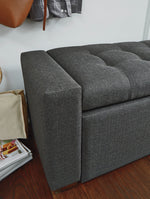 Cortwell Gray Fabric Storage Bench