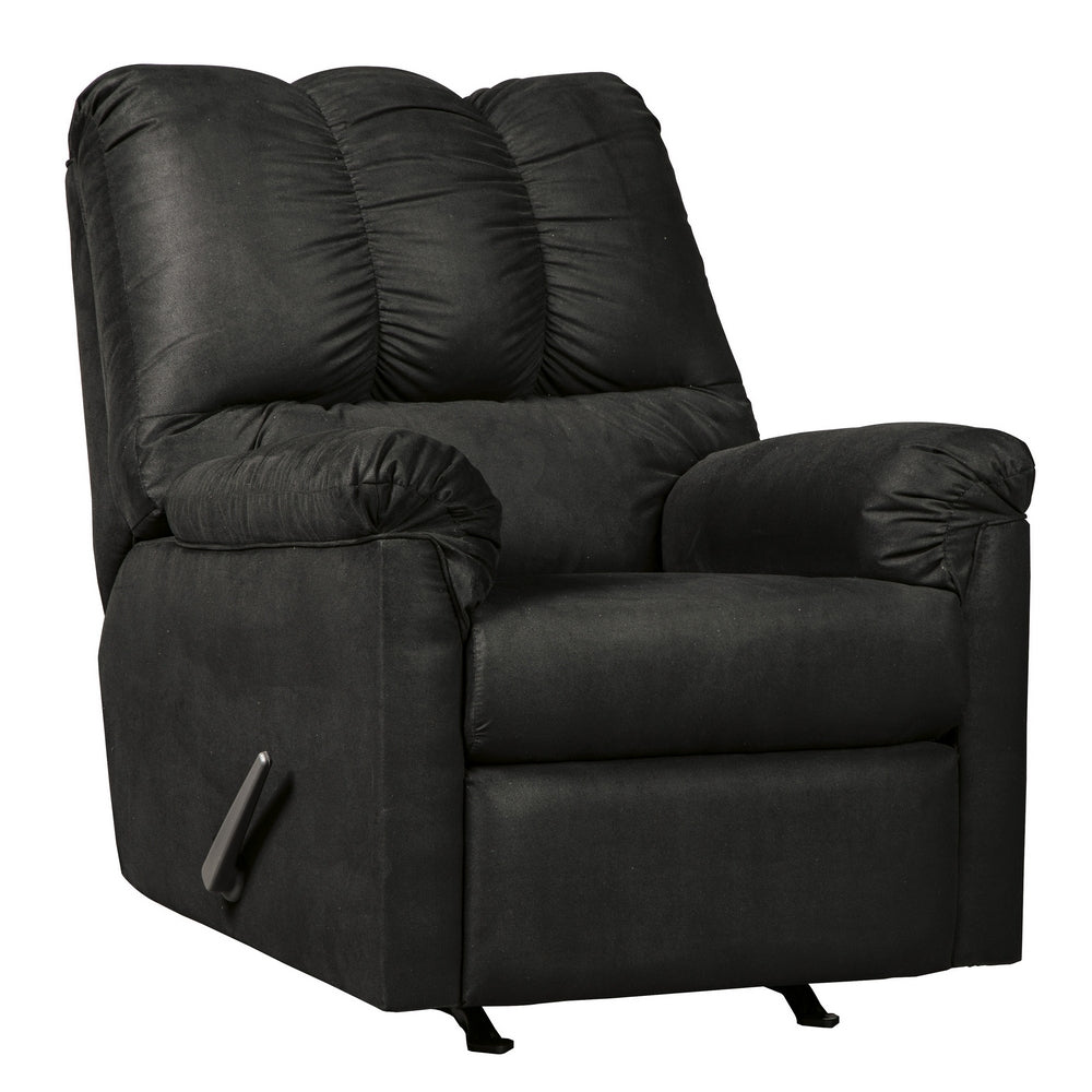 Darcy Black Fabric Manual Rocker Recliner